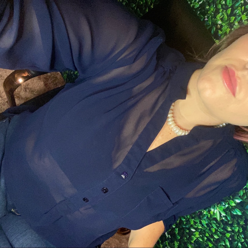 Sheer Navy Blouse